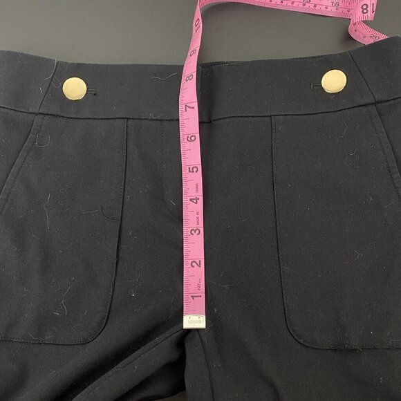 Loft Women's Marisa Skinny Leg Pants Size 0 Black Sailor Buttons Cotton Blend - Picture 9 of 11